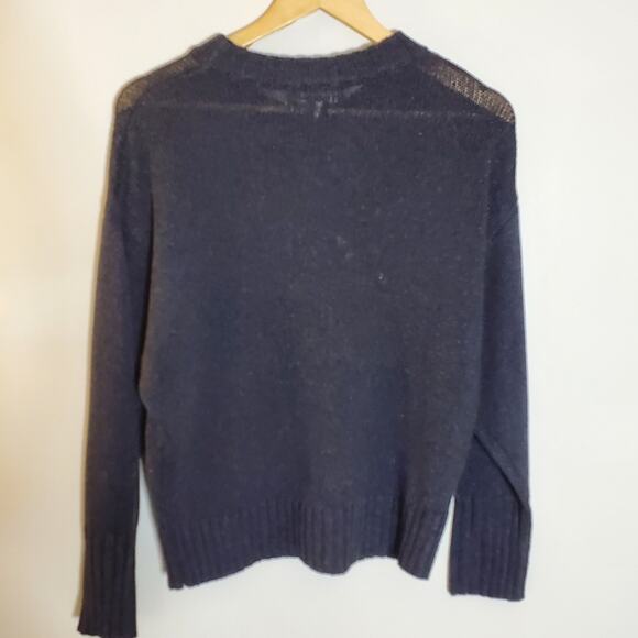 Something Navy Blue open knit slouchy oversized sweater Size Small - Picture 2 of 8